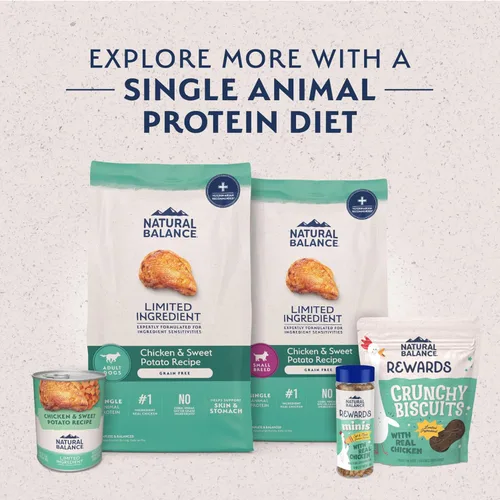 Vista 6 de Natural Balance Dieta de ingredientes limitados de pollo y batata Alimento seco para perros sin granos para adultos 4 libras Bolsa