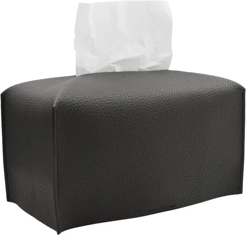 Vista 11 de Livelab Funda para caja de pañuelos, moderna y decorativa, de piel sintética, rectangular, organizador para encimera de tocador, mesitas de noche