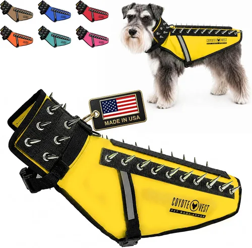 Vista 31 de CoyoteVest Chaleco Protector de Arnés para Perro, Accesorios Reflectantes para Perro con Picos para Proteger a tu Mascota de Ataques de Rapaces
