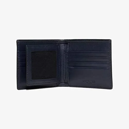 Vista 3 de Michael Kors Billetera de cuero Harrison para hombre con pasaporte, marino