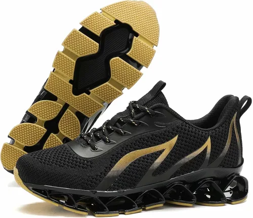 Vista 6 de Zapatos deportivos para correr para hombre, tenis con hoja para caminar, informales, cómodos, a la moda, antideslizantes, para el trabajo, deportes