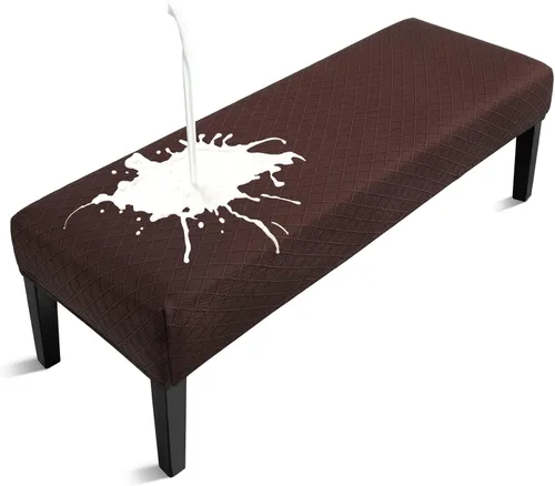 Vista 15 de Fuloon - Funda impermeable para banco de comedor, funda extraíble para banco lavable, protector de asiento para banco para sala de estar, Beige