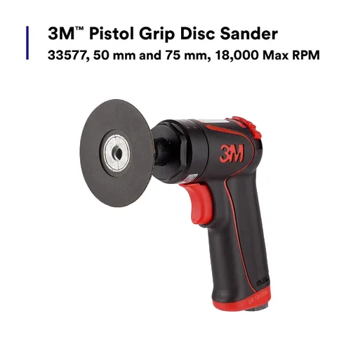 Vista 3 de 3M Lijadora de disco con empuñadura de pistola, 33577, 18,000 RPM, 1.969 in y 2.953 in, 1 por caja, herramienta automotriz para rectificado