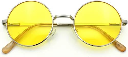 Vista 14 de SA106 Gafas de sol hippie redondas con lentes de gradiente de color de verano