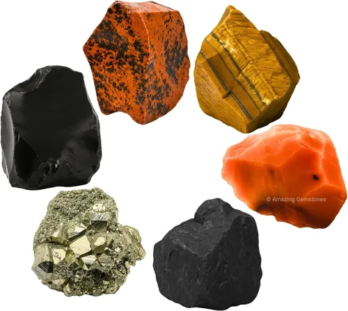 Vista 8 de Amazing Gemstone Cristales para manifestación de ansiedad, juego de 6 cristales curativos de amatista, sodalita, labradorita, angelita, granate