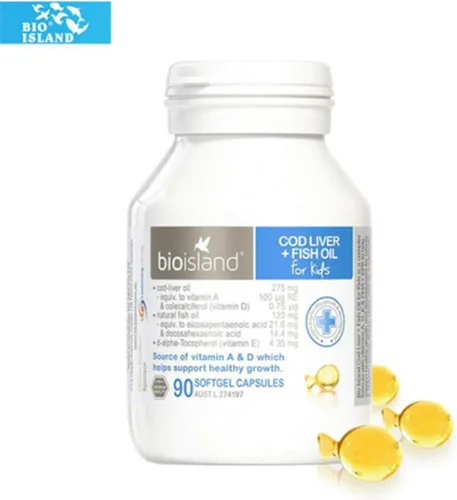 Vista 2 de Bio Island Hígado de Bacalao + Aceite de Pescado 90 Cápsulas
