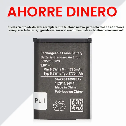 Vista 10 de SCP-73LBPS Battery Replacement for Kyocera DuraXV Extreme E4810 Verizon Flip Phone SCP73LBPS Battery (Phone not included)