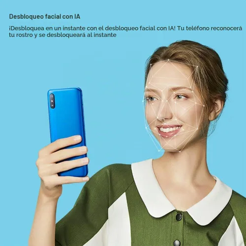 Vista 5 de Xiaomi Redmi 9A (64GB+4GB) 4G LTE Desbloqueado GSM 6.53" (Boost - Cricket - At&t) Dual Sim (azul cielo)