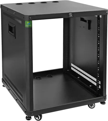 Vista 7 de RIVECO POMU - Estante estéreo y de estudio de 6U con ruedas giratorias, gabinete de red rodante, estante de audio de marco abierto para grabación