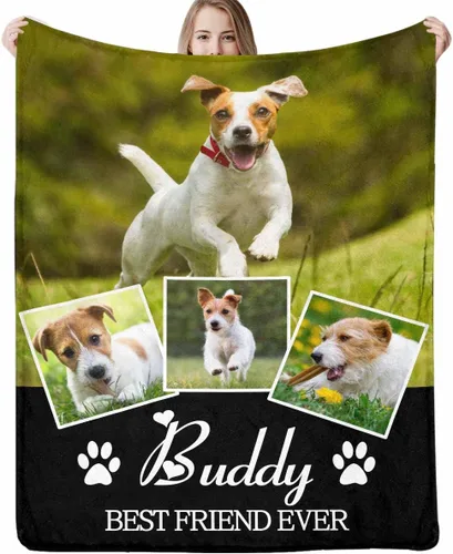 Vista 28 de Artsadd Manta conmemorativa personalizada con fotos para la pérdida de perros y gatos, manta conmemorativa personalizada, regalos de memoria amorosa