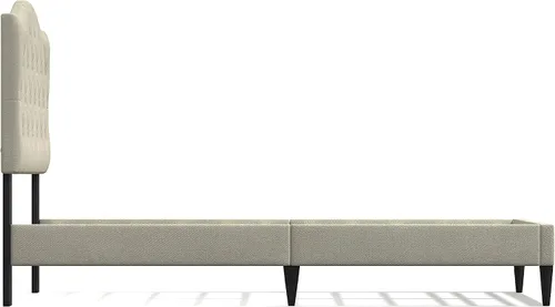 Vista 3 de Glenwillow Home OROS - Marco de cama tapizado con plataforma copetuda, respaldo copetudo, base de colchón, soporte de listones de madera, no Beige