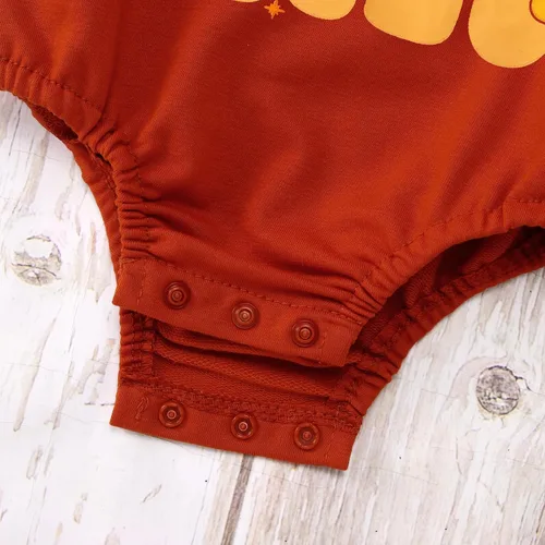 Vista 6 de Mameluco de burbujas hecho en casa para niñas para el día de Acción de Gracias, sudadera con cuello redondo para bebé