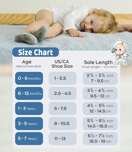 Vista 6 de Simply Kids Calcetines tobilleros antideslizantes para bebé (9 pares), agarre superior, algodón suave, para niñas y niños activos (de 0 a 7 años)