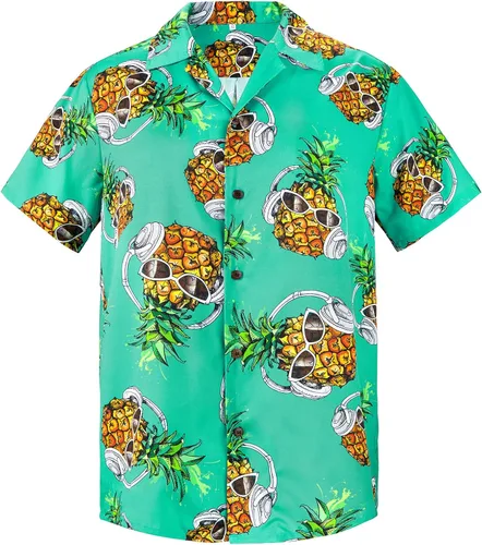 Vista 28 de Camisa hawaiana para hombre, con estampado floral, cómoda, con botones, casual, manga corta, ropa de playa para hombre