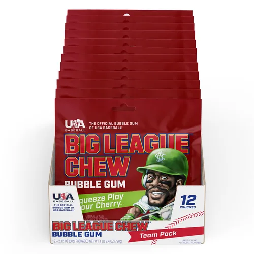 Vista 14 de Big League Chew Big Rally Blue - Goma de mascar de frambuesa azul intenso Perfecto para juegos de béisbol, equipos, concesiones, fiestas y más