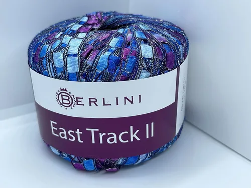 Vista 4 de Berlini East Track II - Hilo metálico para escalera, 1.76 onzas, 98 yardas, color azul iris #160, color azul, morado con acento metálico plateado