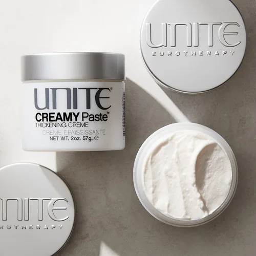 Vista 2 de UNITE Pasta cremosa para el cabello, pasta de peinado versátil para textura, definición y fijación construible, añade grosor y separación