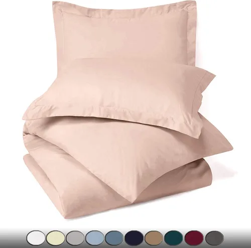 Vista 2 de Juego de cama de 5 piezas, 100% algodón egipcio de 600 hilos, fundas de almohada y sábana bajera con bolsillo extra profundo, ropa de cama suave