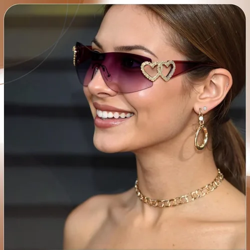 Vista 6 de Y2K - Lentes de sol para mujer, lentes de sol envolventes para hombre, lentes degradados, lentes retro de moda para fiestas de los años 90 y 2000