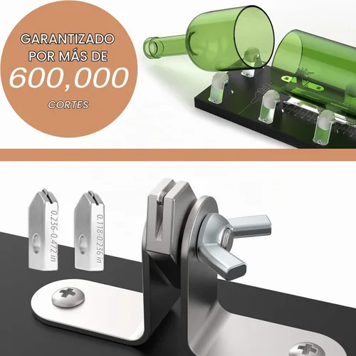 Vista 2 de Cortador de botellas de vidrio, kit de bricolaje con base de madera Botella cortadora de vidrio