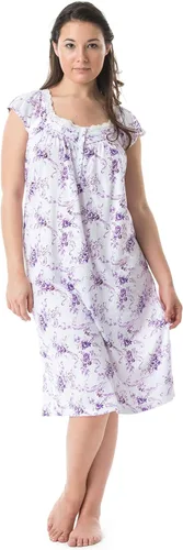 Vista 4 de Casual Nights Camisón de encaje floral con mangas casquillo para mujer