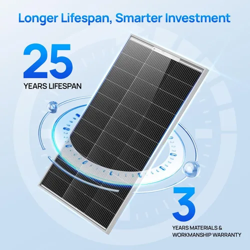 Vista 8 de ECO-WORTHY Panel solar tipo N de 100 W, panel solar de 12 V y 100 vatios con módulo fotovoltaico monocristalino de 25 % de eficiencia, paneles