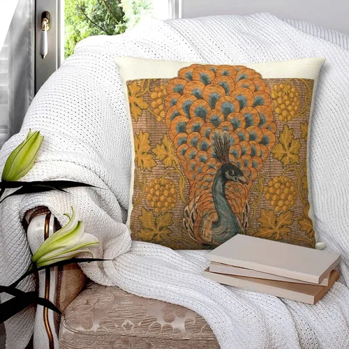 Vista 4 de William Peacock Exhibition Poster 22 fundas de almohada Morris de 18 x 18 pulgadas, almohada estética para dormitorio, funda de almohada decorativa