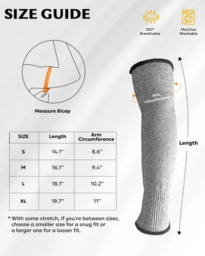 Vista 4 de Evridwear Mangas protectoras para brazos resistentes a los cortes, mangas de agricultores para hombres para trabajo, jardinería, agricultura