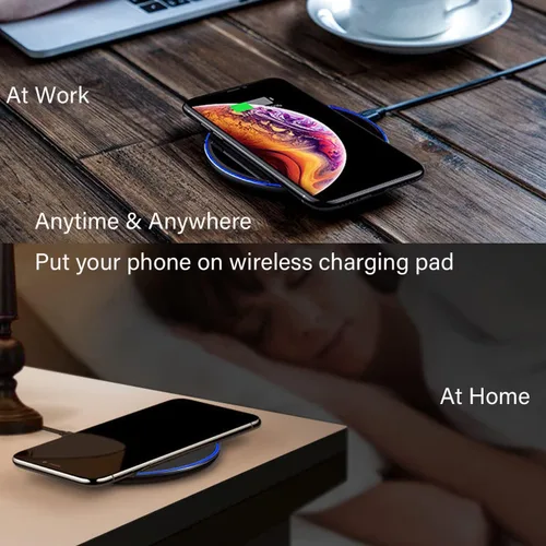 Vista 7 de Pocxwa Cargador inalámbrico para Samsung iPhone LG, almohadilla de carga inalámbrica rápida