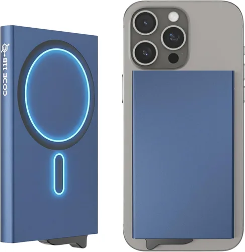 Vista 27 de CODE 118 Billetera – Billetera inteligente automática premium, bloqueo RFID, billetera de metal minimalista emergente para hombres, aluminio de 24K