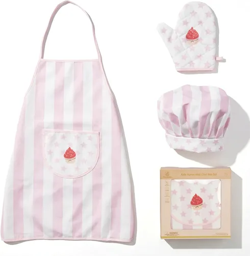 Vista 8 de Juego de delantal y gorro de chef para niños, 3 piezas, kits de cocina y horneado para niños, juguete de juego de roles para niños, regalo de cocina