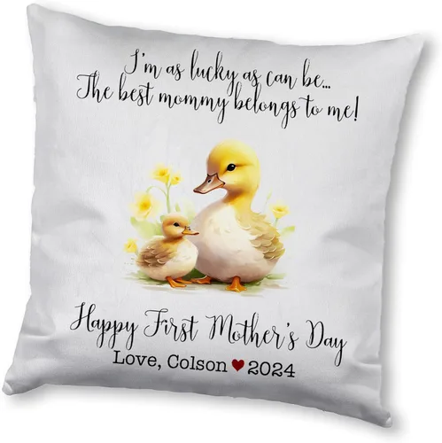 Vista 8 de Generic Funda de almohada personalizada para el primer día de la madre, regalo para mamá, decoración del hogar, cuadrado