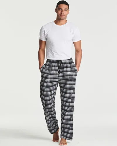 Vista 5 de Paquete de 3 Pantalones de pijama para hombre Pantalones de franela de algodón de punto Bragueta de botón (disponible en tallas grandes y altas)