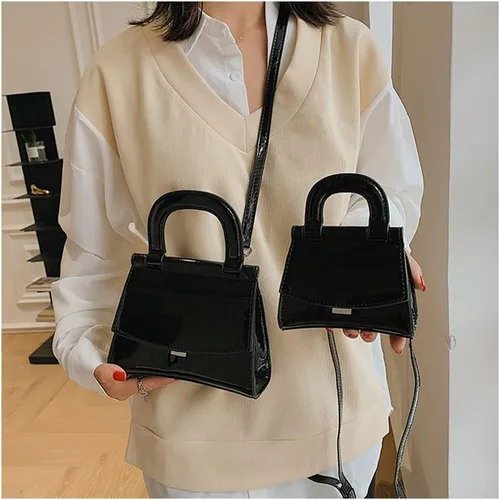 Vista 6 de Tngan Bolso de noche de la PU de las mujeres Bolso de cuero de charol Bolso de hombro del color del caramelo