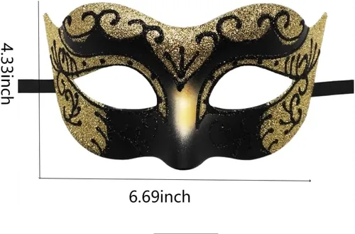 Vista 3 de fjygwx13 Máscara veneciana para hombres y parejas, máscara veneciana para Halloween, máscara de encaje, disfraz, fiesta de graduación, baile