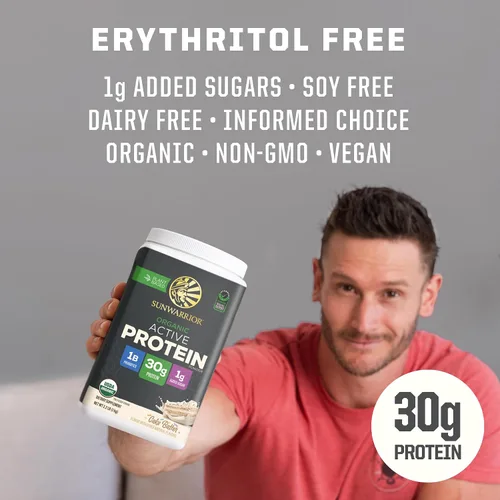 Vista 5 de Sunwarrior - Proteína en polvo a base de plantas orgánica Proteína vegana orgánica en polvo con aminoácidos BCAA más minerales de recuperación
