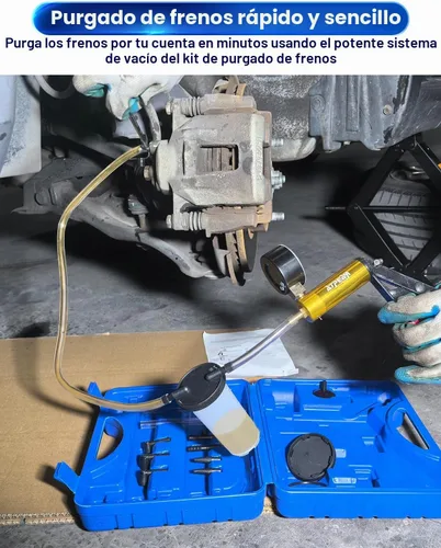 Vista 2 de ATP Kit de prueba de bomba de vacío de mano con cambio de aceite de purga de líquido de frenos 2 en 1