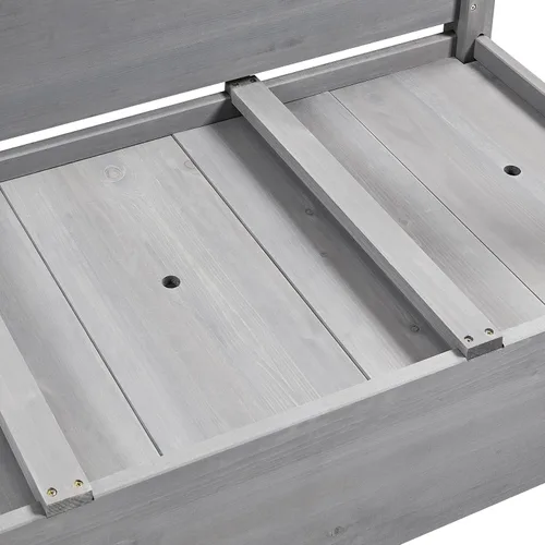 Vista 9 de Yaheetech Cama de jardín elevada de madera de 47 x 41 x 30 pulgadas, para horticultura, para exteriores, 2 niveles, maceta elevada para hierbas