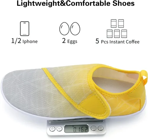 Vista 6 de Lisdwde Zapatos de agua antideslizantes para hombre y mujer, zapatos de natación, deportes de playa, secado rápido, zapatos de calcetín para mujeres