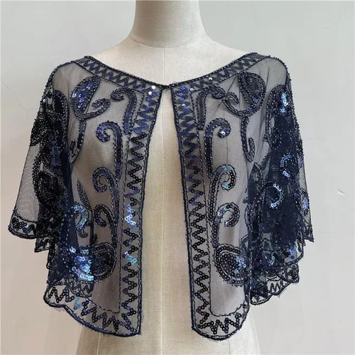 Vista 2 de Specell 1920s Shawls and Wraps for Evening Dresses,Wedding Shawl,Handmade Sequin Beaded Evening Shawl Bridal Wrap 22