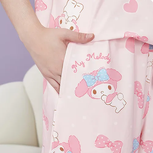 Vista 7 de Two-Piece Cute Kitten Pajamas Cartoon Pink Casual Long Sleeve Sleepwear Set Kawaii Women'S Pajamas
