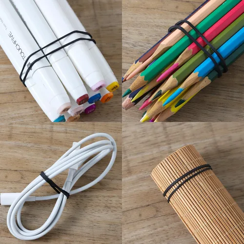 Vista 4 de 600 bandas de goma pequeñas de 1 pulgada, bandas elásticas de goma de uso general, bandas elásticas resistentes para el hogar, oficina, escuela