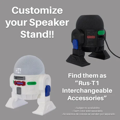 Vista 9 de Soporte de altavoz Android Rus-T1 Compatible con Alexa Echo Dot 3 Gen, 4 Gen, 5 Gen, HomePod mini, Google Home Mini/Nest Mini y genéricos