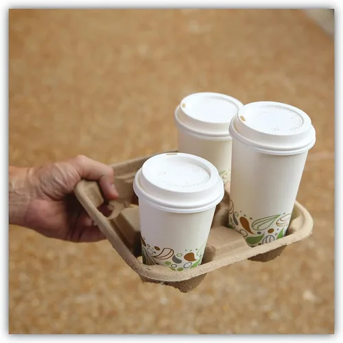 Vista 2 de Boardwalk Bandeja portadora de tazas, 300 unidades, 8 oz a 32 oz, Kraft