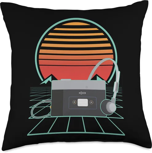 Vista 4 de Retro Walkman Iconic Fashion 90s Gift Themed Party Cinta retro para la vieja escuela, reproductor de casete de los años 80 y 90, almohada caminante