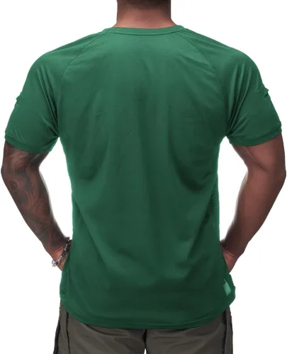 Vista 3 de IDOGEAR Camisas tácticas de cuello redondo para hombre, camiseta atlética de manga corta, camisetas deportivas para exteriores