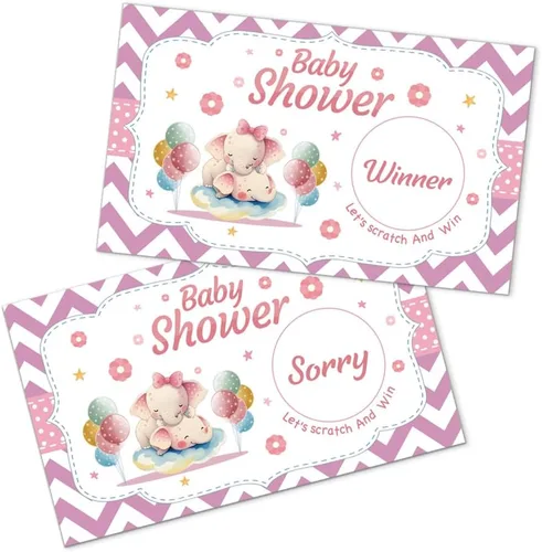 Vista 12 de Juego divertido de 50 piezas de Welcome To The Pack, tarjeta de rascar de lobo de nieve para baby shower, suministros de fiesta de cumpleaños
