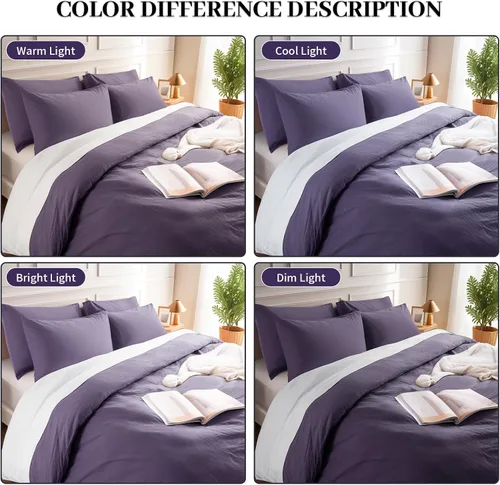 Vista 419 de NEXHOME PRO Funda de edredón Twin XL 100% algodón lavado, transpirable, duradera, texturizada, similar al lino, juego de ropa de cama para el hogar