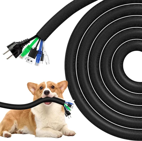 Vista 8 de AGPTEK Funda de cable, telar de alambre automotriz, resistente al calor, cubierta de protección de cable de tubo de manga dividida trenzada