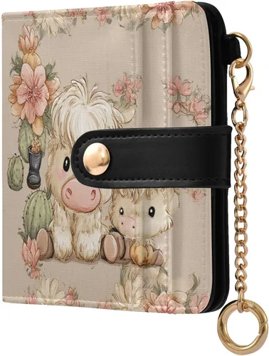 Vista 12 de Red Heart Black - Cartera para mujer, con bloqueo RFID, pequeña, delgada, tarjetero, plegable, compacta, de piel sintética, con bolsillo